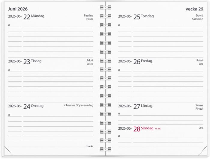 Fickalender lilla studieåret Fashion Line 2026-2027