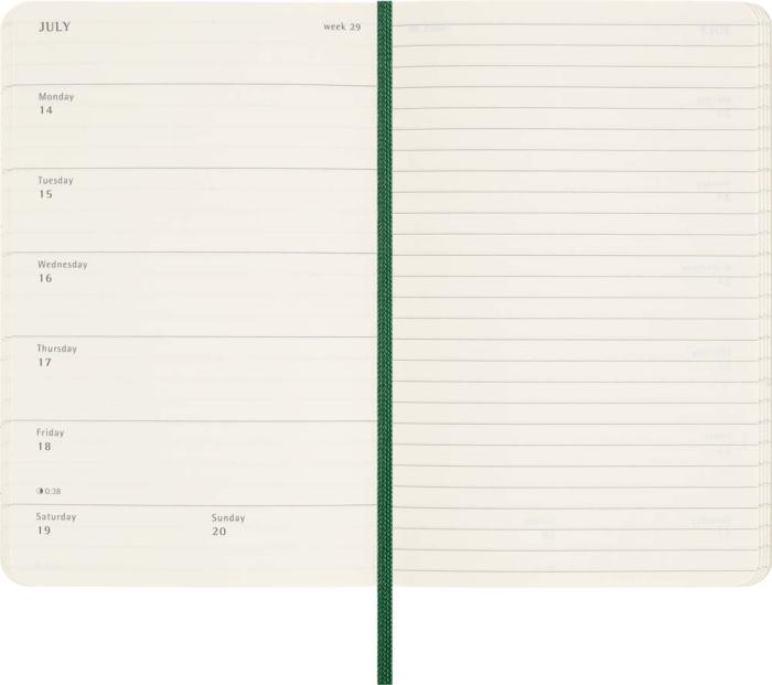 Moleskine Weekly Notebook Myrtle Green soft pocket 2025