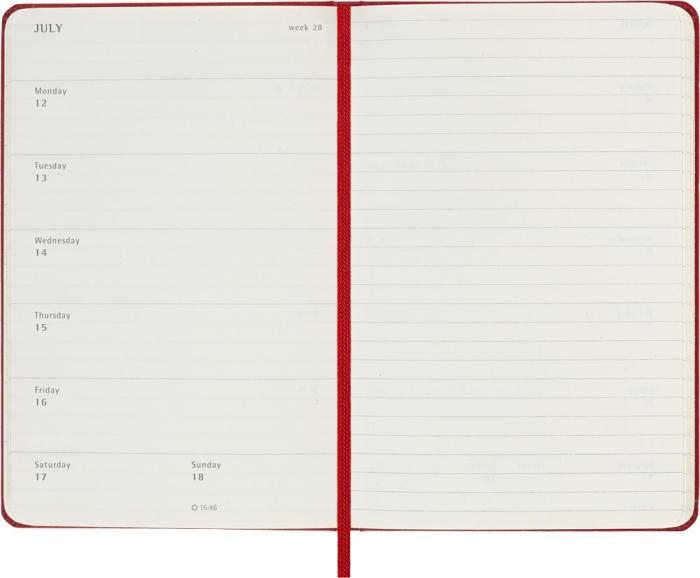 Moleskine Veckokalender Pocket hard 26/27 Red