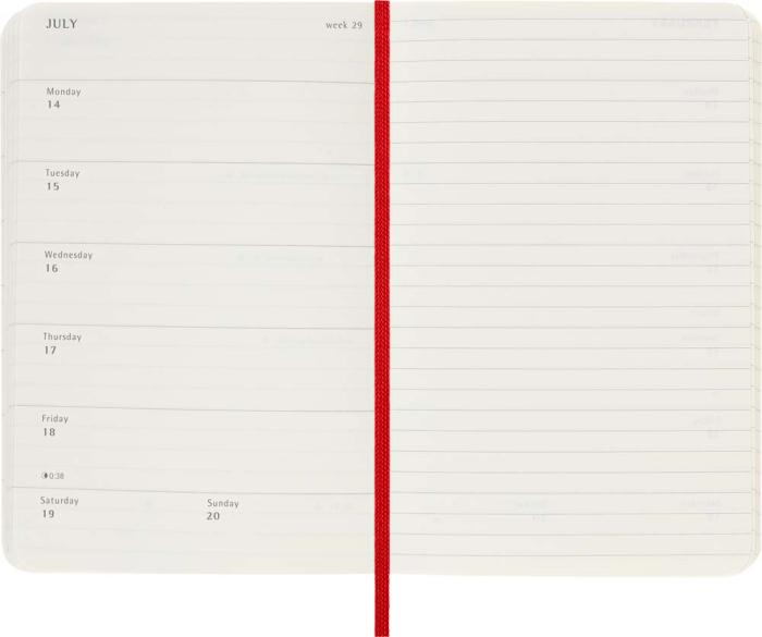 Moleskine Weekly Notebook Red soft pocket 2025