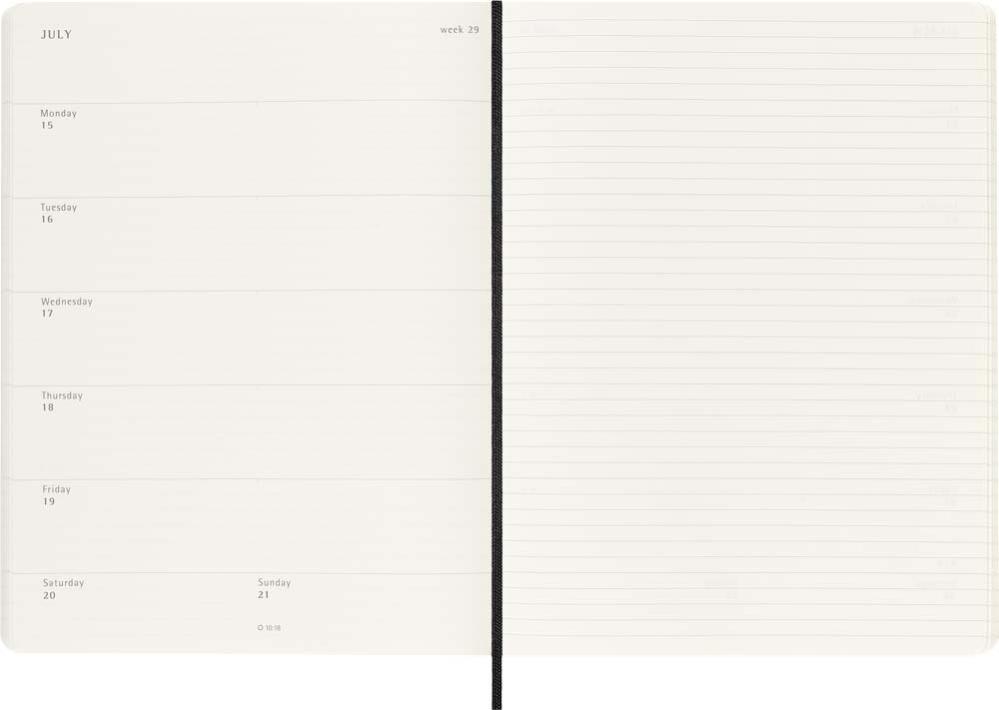 Moleskine weekly notebook xl soft black 2025
