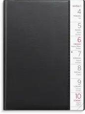 Kalender Liten veckokalender svart plast 2027