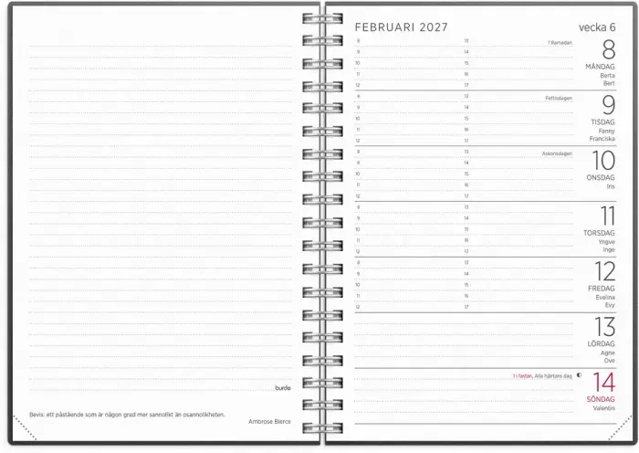 Liten Veckokalender refill 2027
