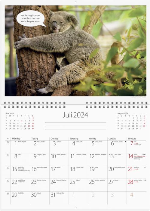Väggkalender djurkul 2024