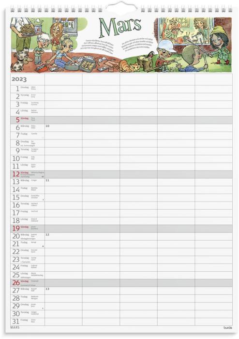 Familjekalender med stickers 2022-2023