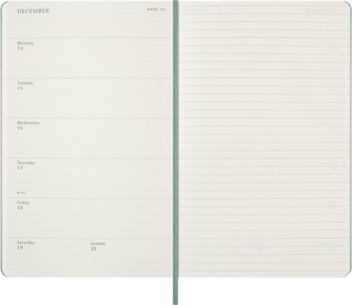 Moleskine Veckokalender L Hård 26/27 Sage Green