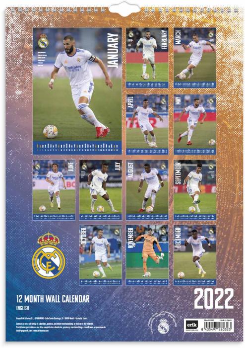 Väggkalender Real Madrid 2022