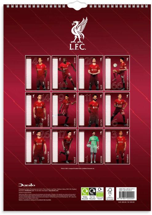 Väggkalender Liverpool 2022