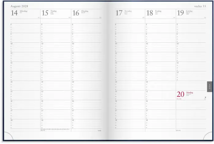 Kalender Veckojournal 2028