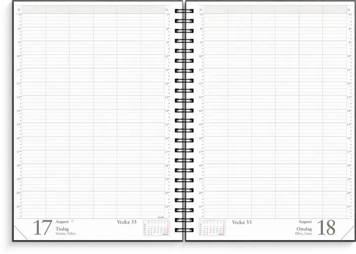 Kalender Bokningsjournalen svart kartong 2027