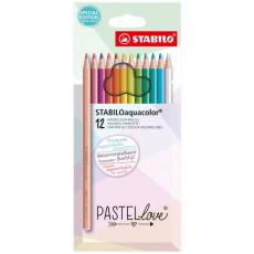 STABILO Aquacolor Pastellove Akvarellpennor 12-Pack 