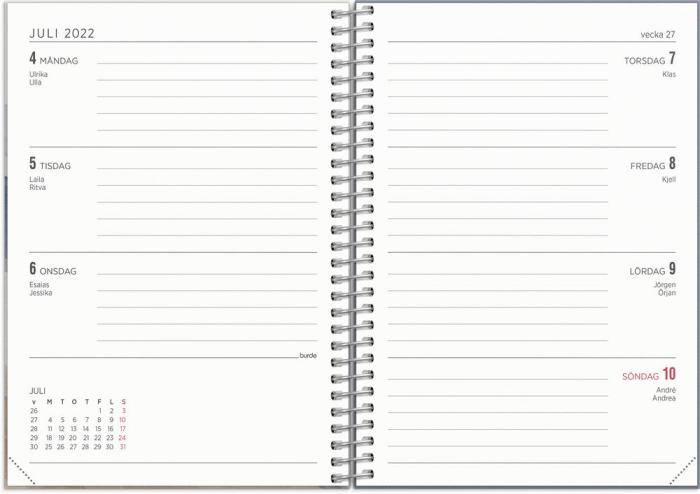 Kalender Senator A6 Story blåbeige 2022-2023