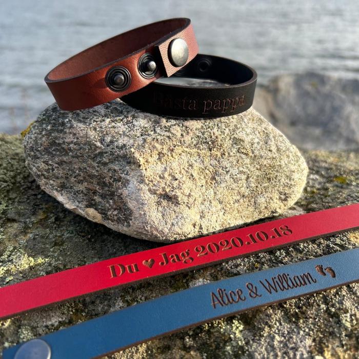 Läderarmband - Valfri text 