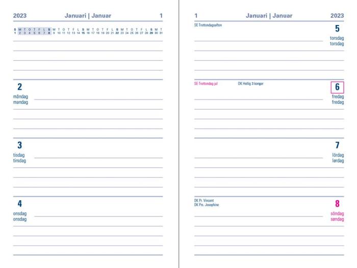 Kalender Letts Woodland A6 V/U Blå 2023