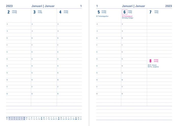 Kalender Letts Executive A5 V/U röd 2023