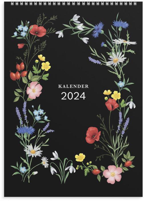 Väggkalender Illustrerad blomster 2024