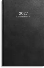 Kontorskalender svart konstl&auml;der 2027