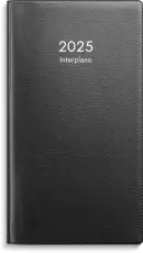 Fickkalender Interplano svart plast 2025