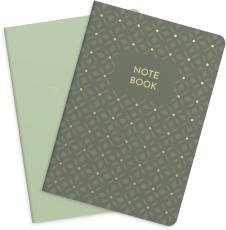 Notebook Green & Pattern 2-pack