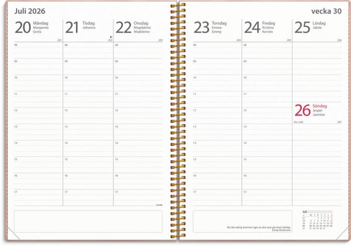Kalender Study A5 Twist Rosa 2025-2026