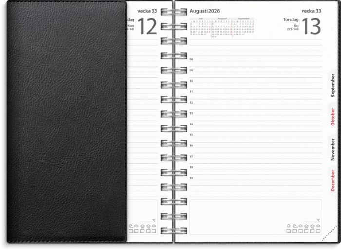 Kalender Dagbok Twist svart 2025-2026
