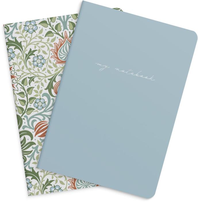 Notebook Blue & Flower 2-pack 