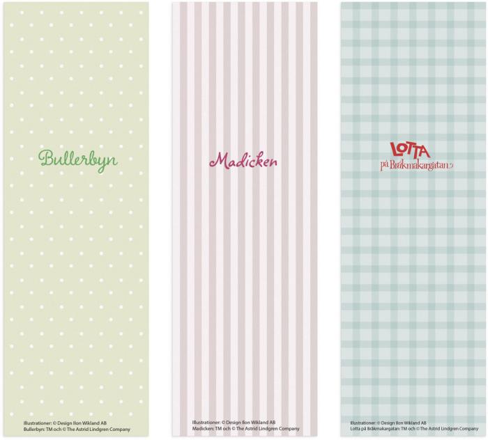 Bokmärke 3-pack Astrid Lindgren
