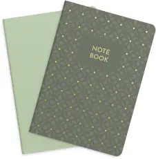Notebook Green & Pattern 2-pack