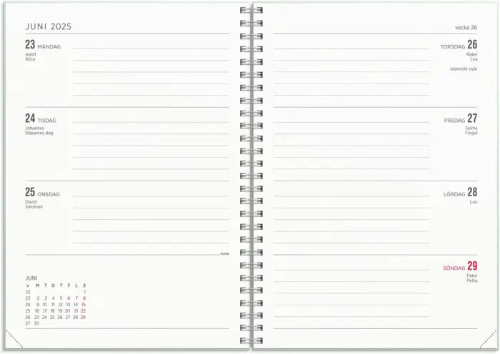 Kalender Senator A5 Textile rosa 2025-2026