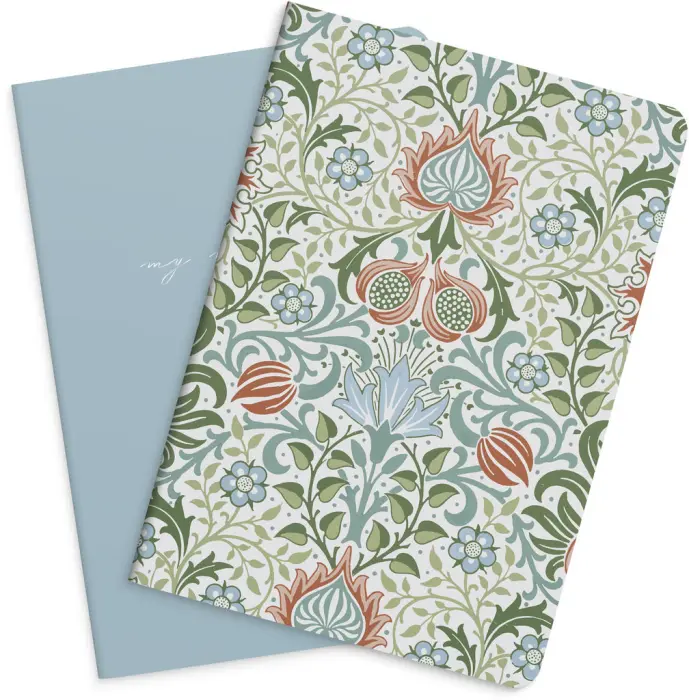 Notebook Blue & Flower 2-pack 
