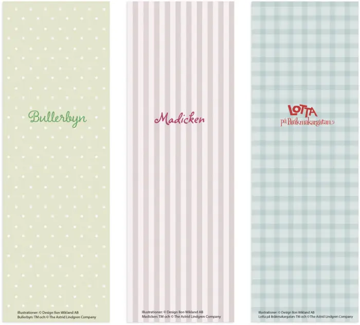 Bokmärke 3-pack Astrid Lindgren