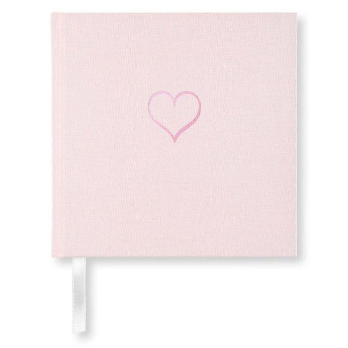 Olinjerad Blank Book Heart Dusty Rose