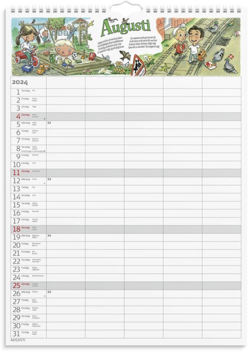 Familjekalender med stickers 2024