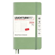 Kalender Leuchtturm1917 vecka/notes Soft A6 Sage 2024