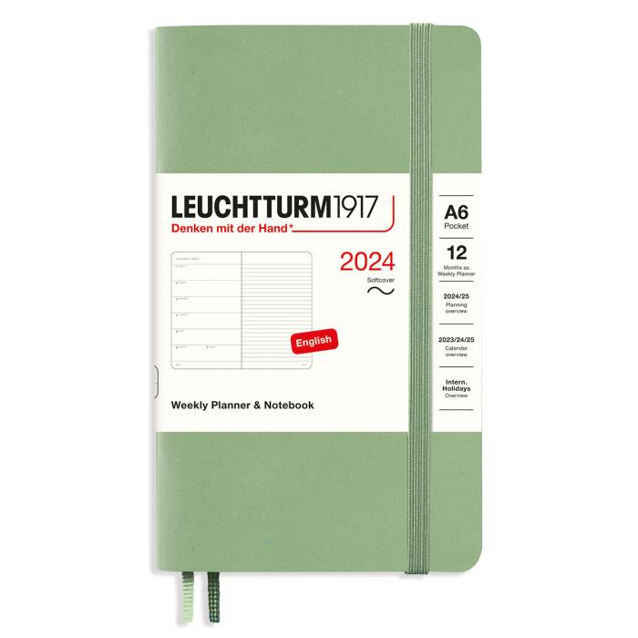 Kalender Leuchtturm1917 vecka/notes Soft A6 Sage 2024