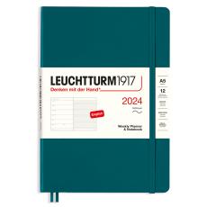Leuchtturm1917 A5 vecka/notes Soft Pacific Green 2024 