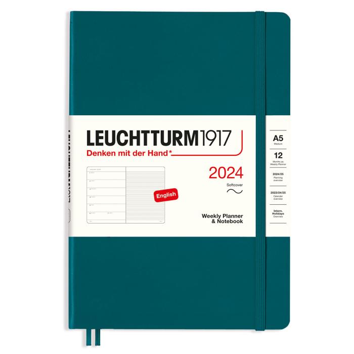 Leuchtturm1917 A5 vecka/notes Soft Pacific Green 2024 