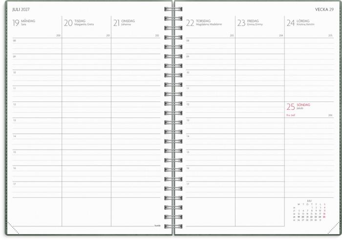 Kalender Study A5 Twist grön 2026-2027