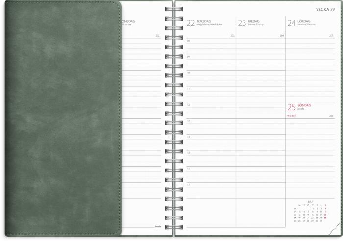 Kalender Study A5 Twist grön 2026-2027