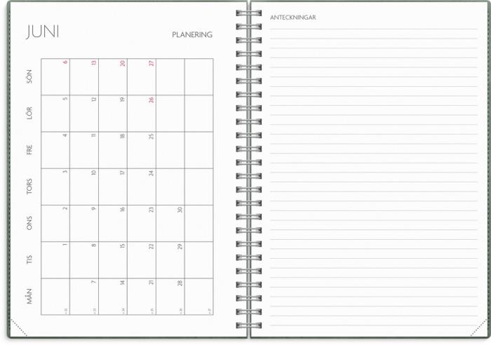 Kalender Study A5 Twist grön 2026-2027