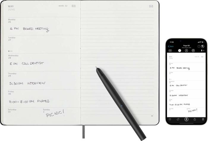Smart Digital Planner 12M Week Note Large Svart 2026