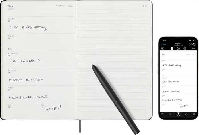 Smart Digital Planner 12M Week Note Large Svart 2026