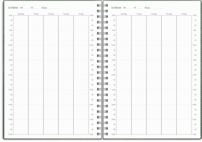 Kalender Study A5 Twist grön 2026-2027