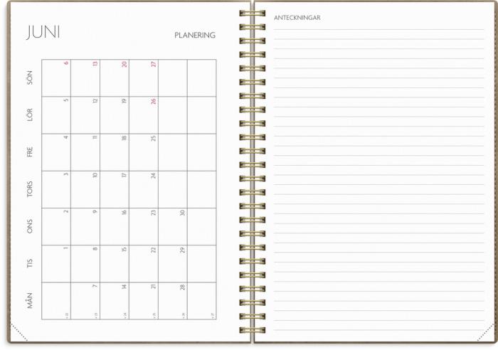 Kalender Study A5 Twist mocca 2026-2027