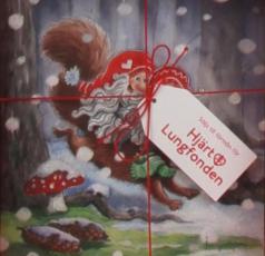 Julkort Hjärt & Lungfonden 10-pack Tomte på ekorre/Domherre