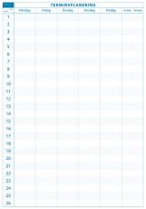 V&auml;ggblad Terminsplan 