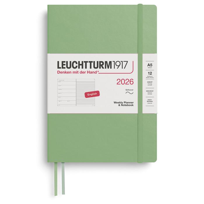 Kalender Leuchtturm1917 A5 vecka/notes Soft Sage 2026