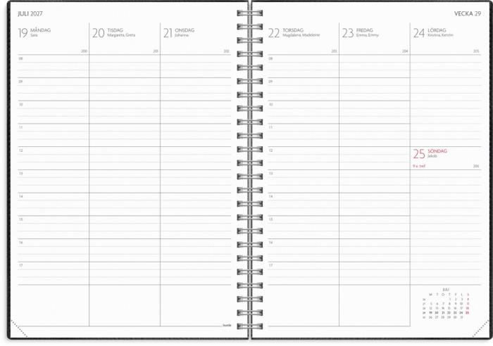 Kalender Study A5 Twist svart 2026-2027