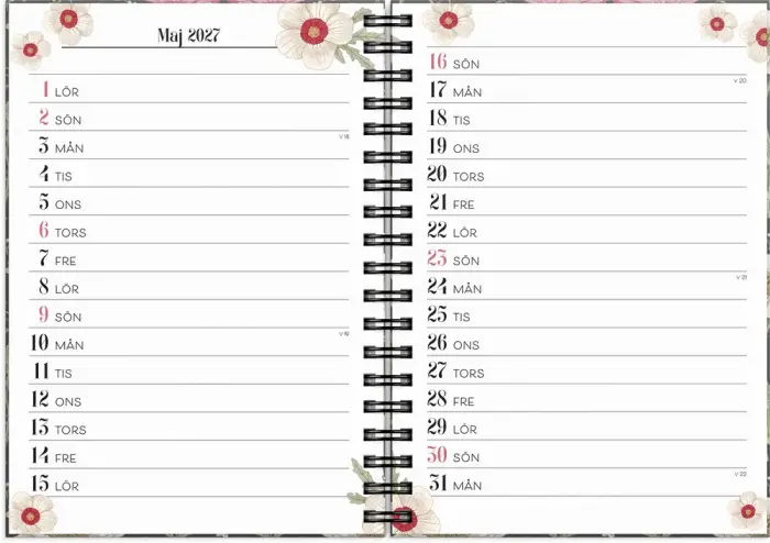 Kalender Life Planner 2027 Floral