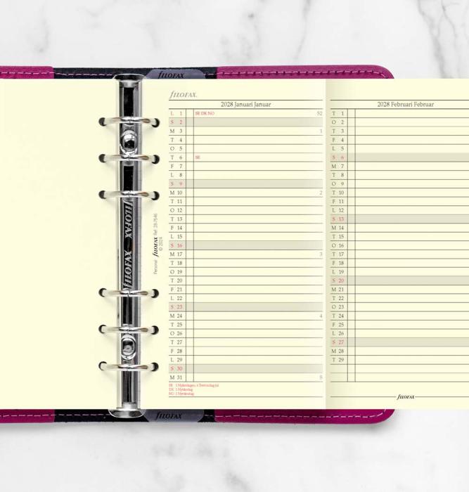 Årsplan Filofax personal 2028